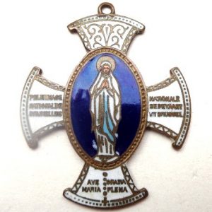 gallery photograph vintage enamel pilgrimage medal to lourdes
