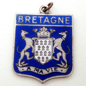 vintage enamel medal coat of arms Bretagne, Brittany
