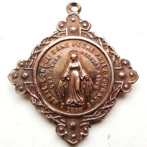 Rare antique medal to Immaculate Mary and the Blessed Sacrament of Eucharist