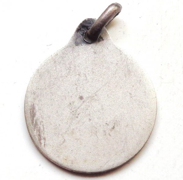 Vintage silver religious charm medal pendant to Saint Martin