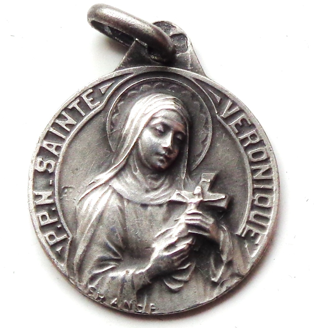 Vintage silver religious charm medal pendant from Saint Veronica ...