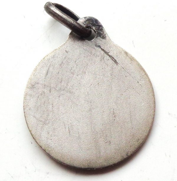 Vintage silver religious charm medal pendant to Saint Alexis