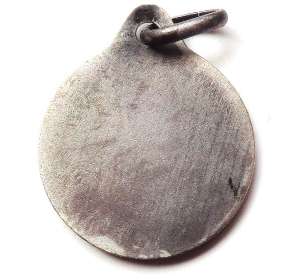 Vintage silver religious charm medal pendant to Saint Didier