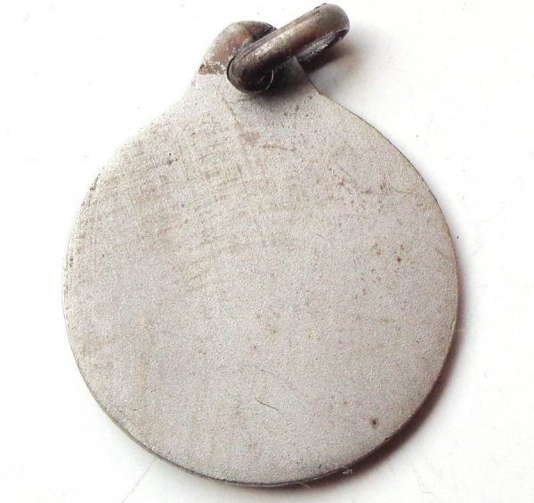 Vintage silver religious charm medal pendant to Saint Gertrude