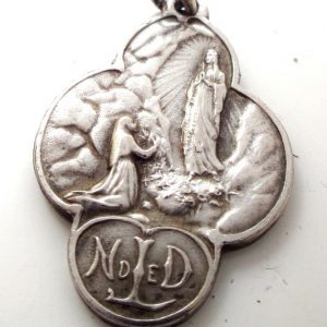 NDL marian monogram our lady of lourdes antique medal