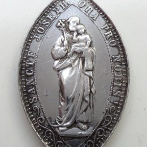 antique medal saint Joseph and Mother of good counsel