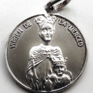 antique silver medal Our Lady of Mercy Virgin de la Merced Barcelona