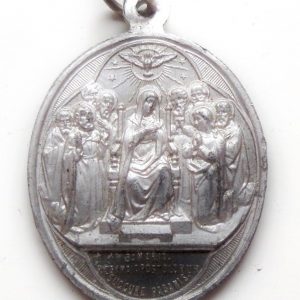 Antique medal Jesus sends missionaries and Mary protects pagans
