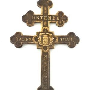 Bronze Holy Face Cross Pendant Front Side