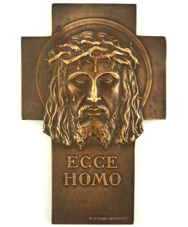 Ecce Homo Bronze Cross by G. Prudhomme