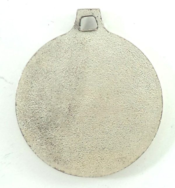 Smooth back of Notre Dame of La Salette vintage medal pendant