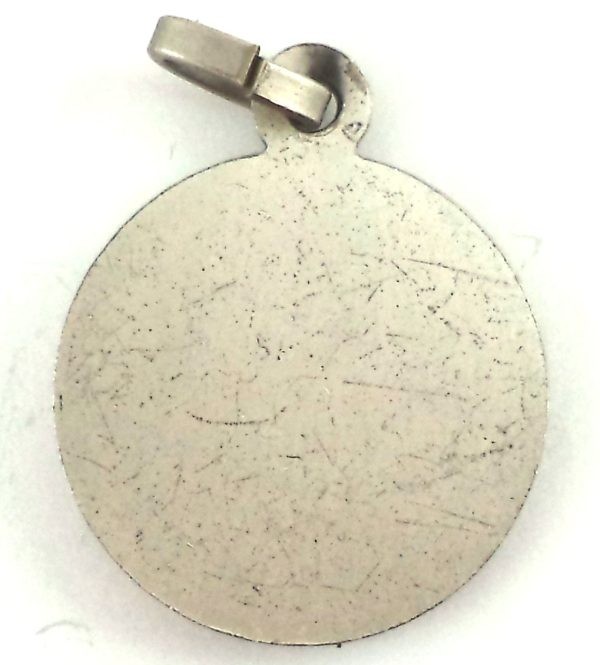 Plain reverse side of the vintage Saint Louis King of France medal pendant