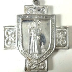 Front side of antique Saint Benedict Joseph Labre medal