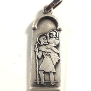 Vintage silver-plated Saint Christopher medal, 27 mm